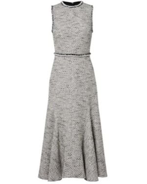 Safiyaa Andrea Tweed Midi Dress - Grey