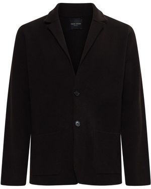 Roberto Collina Long Sleeved Knitted Blazer - Black