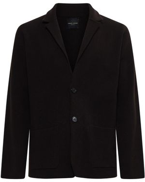 Roberto Collina Long Sleeved Knitted Blazer - Black