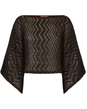 Missoni Zigzag Mesh Top - Brown