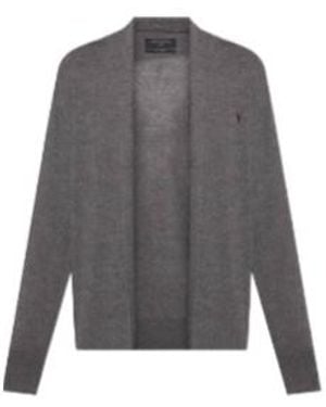 AllSaints Open Front Knit Cardigan - Gray