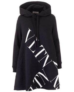 Valentino Logo Printed Loose-Fitting Jumper - Black