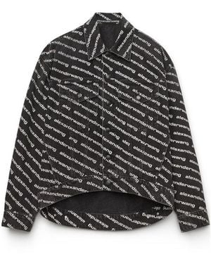 Alexander Wang All-Over Logo Printed Jacket - Gray