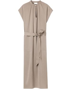 Filippa K Belted Stand Collar Dress - Natural