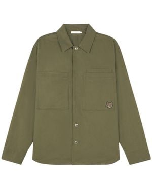 Maison Kitsuné Maison Kitsuné Curved Hem Shirt Jacket - Green