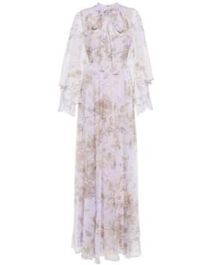Erdem Chiara Printed Silk Gown - White