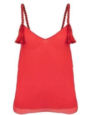 JW Anderson Tassel-Strap V-Neck Top - Red