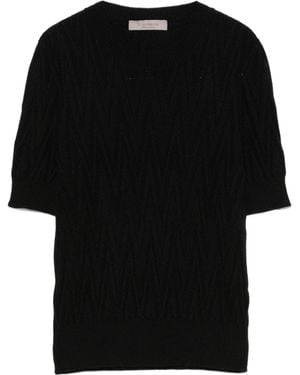 D.exterior Chevron-Knit Jumper - Black
