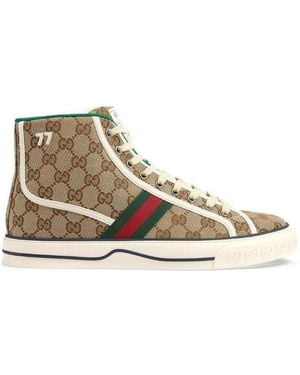 Gucci Tennis 1977 High-Top Trainers - Natural