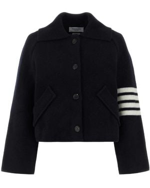 Thom Browne Collared Button-Up Jacket - Blue