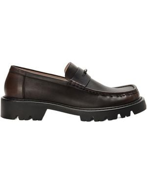 Loewe Sierra Square Toe Loafers - Black