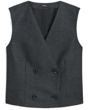 Theory Double-Breasted Waistcoat - Black