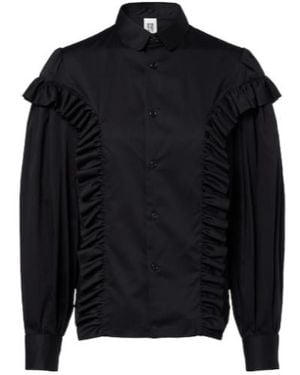 Comme des Garçons Ruffled Cotton Shirt - Black