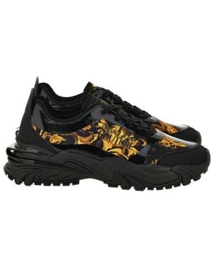 Versace Jeans Couture Baroque-Print Sneakers - Black