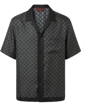 Gucci Disco Monogrammed Short-Sleeve Shirt - Black