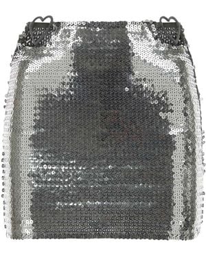 Nensi Dojaka High-Waist Sequinned Mini Skirt - Grey