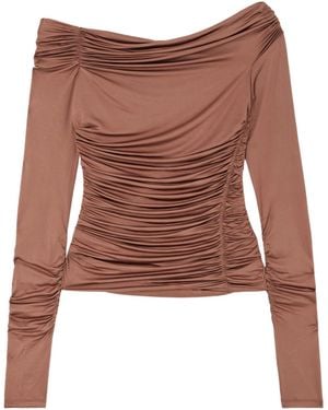 Helmut Lang Minimalist Stretch Top - Brown
