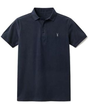 AllSaints Reform Organic Cotton Polo Shirt - Blue