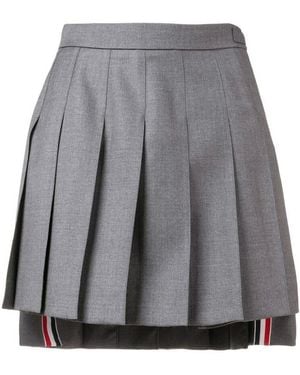 Thom Browne Pleated Mini Skirt - Gray