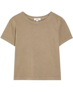 Agolde Shrunken Cotton T-Shirt - Natural