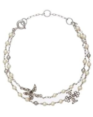 Tory Burch Moondance Multi Strand Pearl Bracelet - Metallic