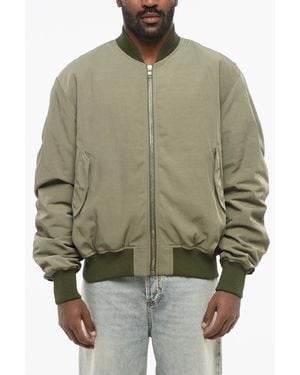 1989 STUDIO Embossed Back Logo Bomber Jacket - Green