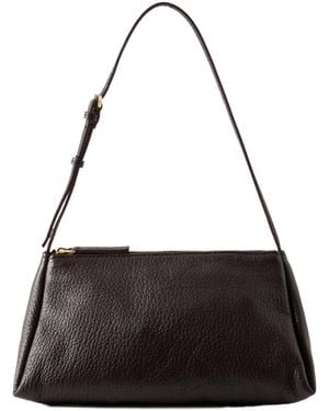 Calvin Klein Textured-Leather Shoulder Bag - Black