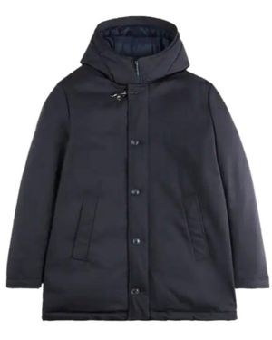 Fay Hooded Caban Jacket - Blue