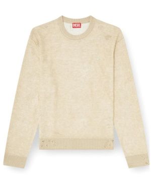 DIESEL Distressed Knitted Jumper - Natural