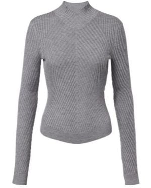 Victoria Beckham High-Necked Knit Jumper - Grey