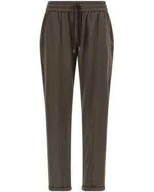 Brunello Cucinelli Drawstring Tapered-Leg Sweatpants - Gray