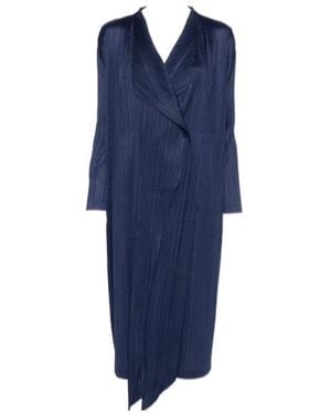 Pleats Please Issey Miyake Pleats Please Issey Miyake Long Pleated Jacket - Blue