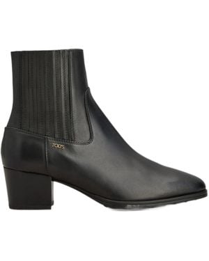 Tod's Block Heel Ankle Boots - Black