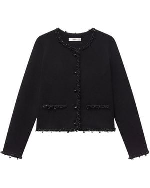 FRAME Beaded Trim Jacket - Black