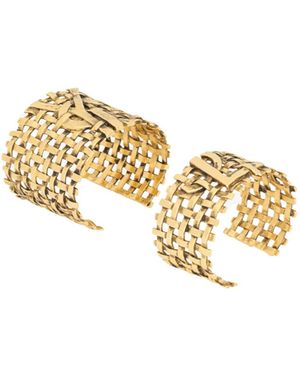 Saint Laurent Metal Braided Bracelet - Metallic