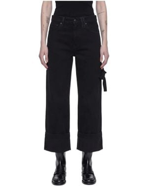 Simone Rocha Tie Detail Cropped Jeans - Blue