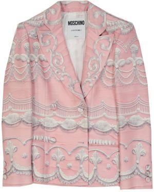 Moschino Printed Blazer - Pink
