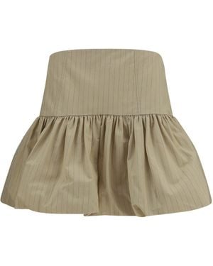 Ganni Striped Mini Skirt - Natural