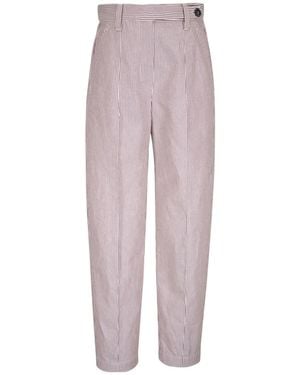 Brunello Cucinelli Striped Trousers - Purple