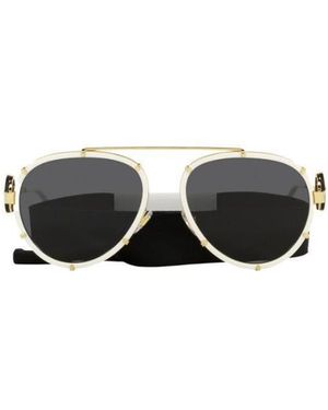 Versace Eyewear Aviator Frame Sunglasses - White