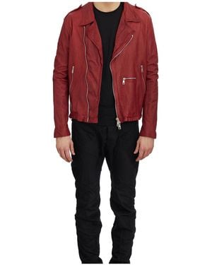 Giorgio Brato Leather Biker Jacket - Red