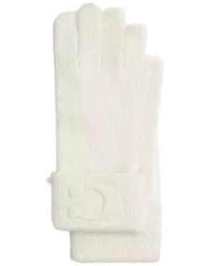 COACH Signature Embossed Knit Gloves - White
