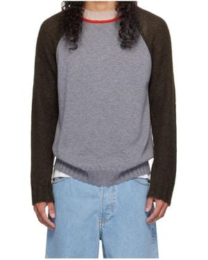 Edward Cuming Crew Neck Wool Knit Jumper - Grey