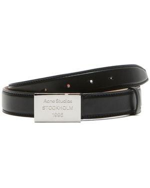 Acne Studios Logo-Engraved Leather Belt - White