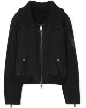 Burberry Suede Landport Jacket - Black