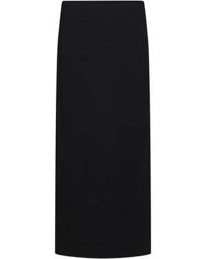 KHAITE Back-Slit Long Skirt - Black