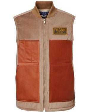 Junya Watanabe Logo Zip-Up Vest - Brown