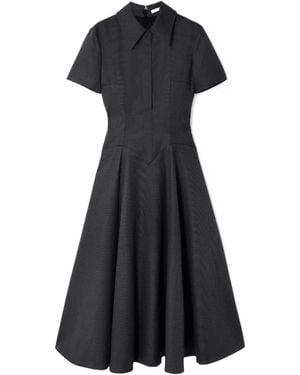 Emilia Wickstead Plaid Waistcinched Dress - Black