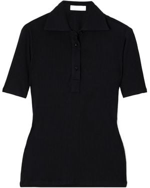 Giuliva Heritage Ribbed Modal And Silk-Blend Jersey Polo Shirt - Black
