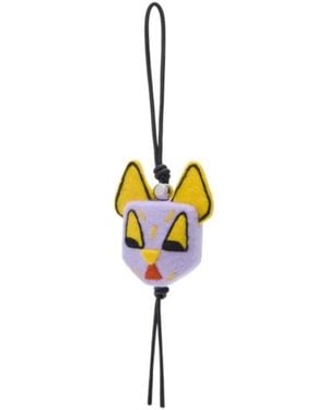 Loewe Louis Wain Cat-Motif Felt Bag Charm - Metallic